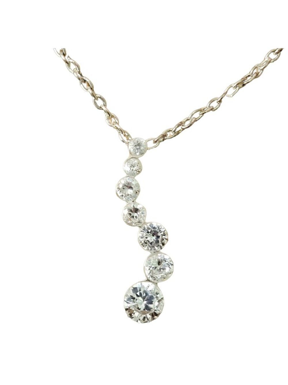 Crystal Cascade Necklace Silver Tone Clasp Women Jewelry Adjustable Chain New